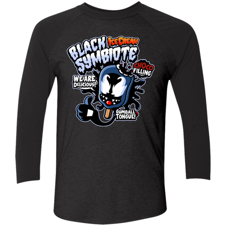 T-Shirts Vintage Black/Vintage Black / X-Small Black Symbiote Ice Cream Men's Triblend 3/4 Sleeve