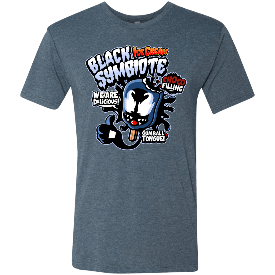 T-Shirts Indigo / S Black Symbiote Ice Cream Men's Triblend T-Shirt