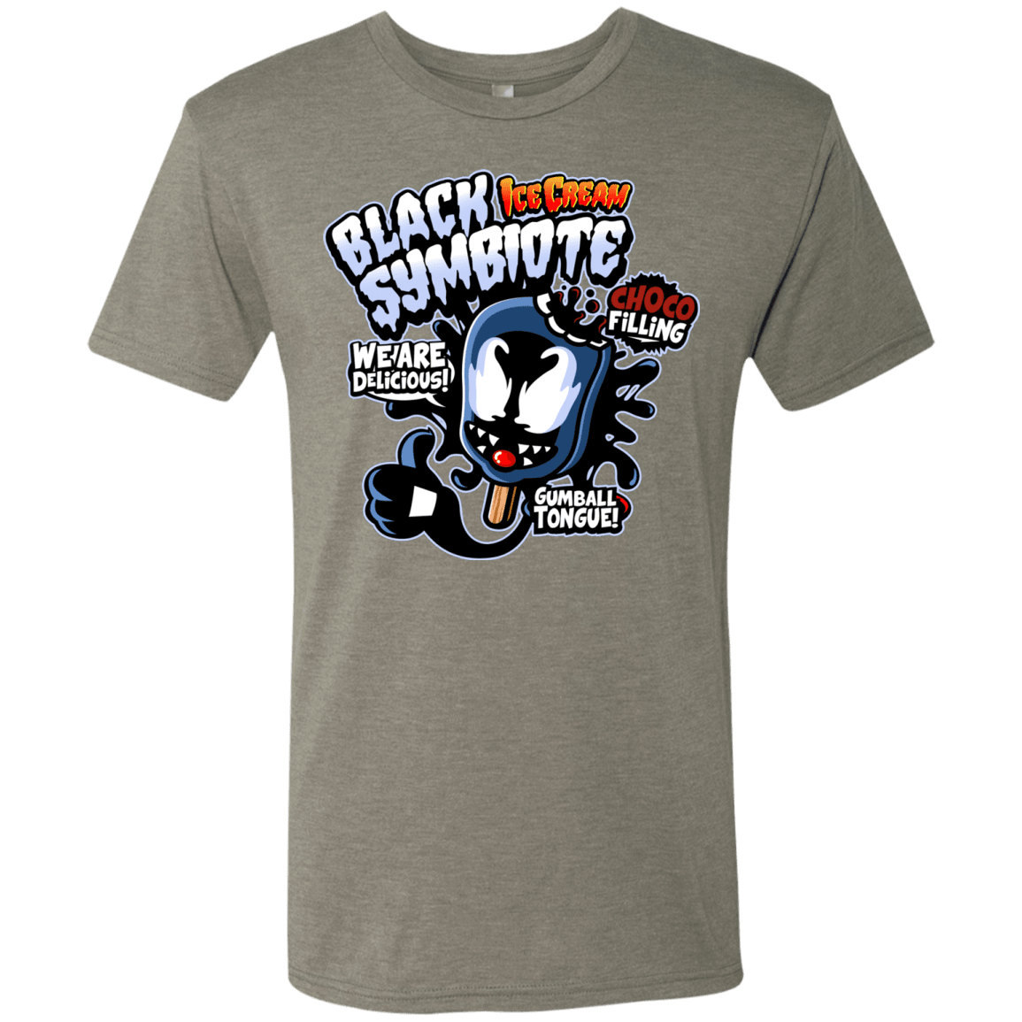T-Shirts Venetian Grey / S Black Symbiote Ice Cream Men's Triblend T-Shirt