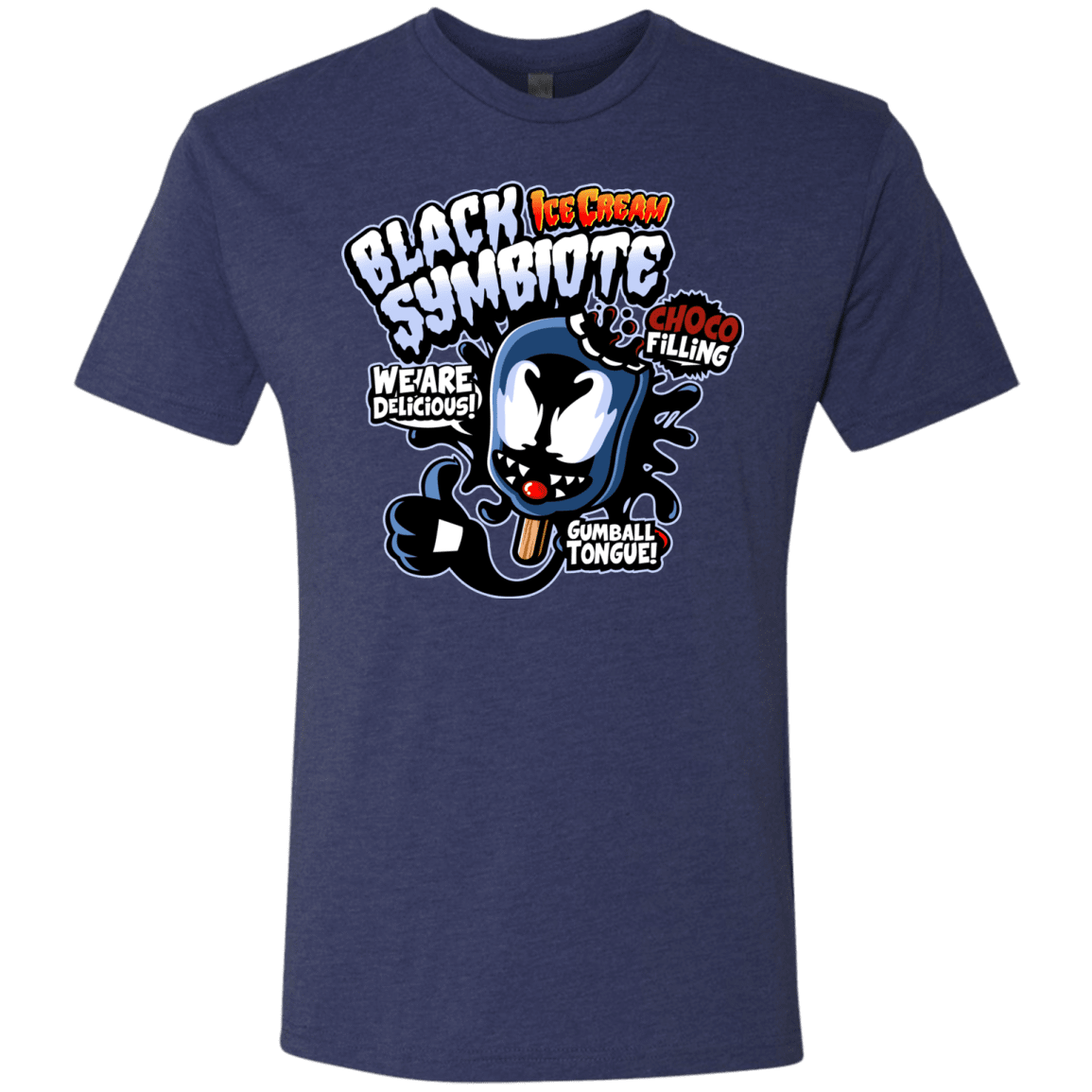 T-Shirts Vintage Navy / S Black Symbiote Ice Cream Men's Triblend T-Shirt