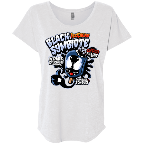 T-Shirts Heather White / X-Small Black Symbiote Ice Cream Triblend Dolman Sleeve