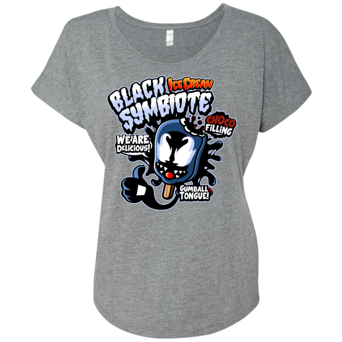 T-Shirts Premium Heather / X-Small Black Symbiote Ice Cream Triblend Dolman Sleeve