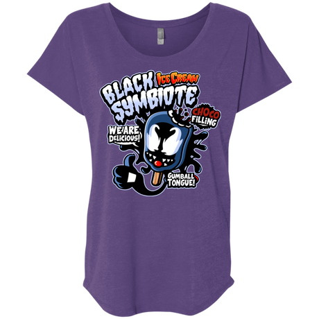 T-Shirts Purple Rush / X-Small Black Symbiote Ice Cream Triblend Dolman Sleeve