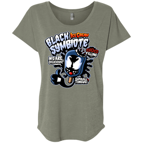 T-Shirts Venetian Grey / X-Small Black Symbiote Ice Cream Triblend Dolman Sleeve