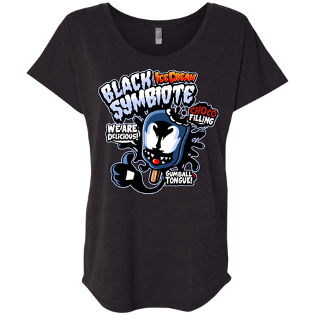 T-Shirts Vintage Black / X-Small Black Symbiote Ice Cream Triblend Dolman Sleeve