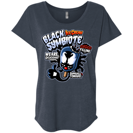 T-Shirts Vintage Navy / X-Small Black Symbiote Ice Cream Triblend Dolman Sleeve