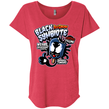 T-Shirts Vintage Red / X-Small Black Symbiote Ice Cream Triblend Dolman Sleeve