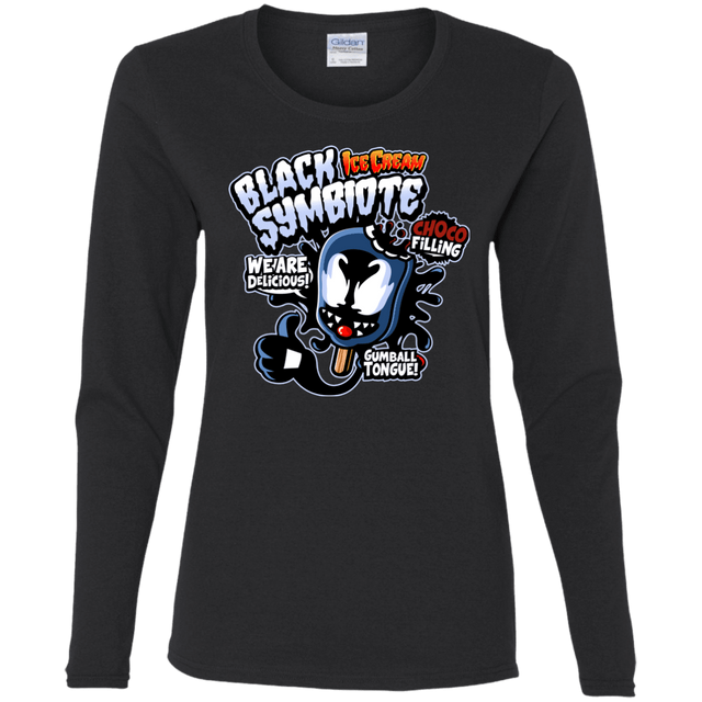 T-Shirts Black / S Black Symbiote Ice Cream Women's Long Sleeve T-Shirt