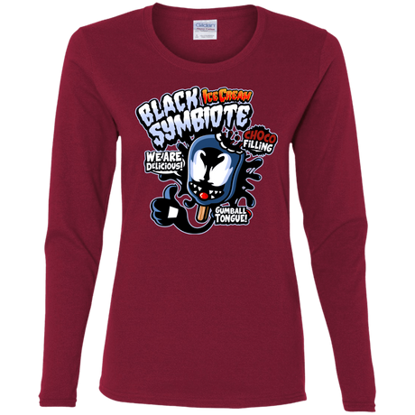 T-Shirts Cardinal / S Black Symbiote Ice Cream Women's Long Sleeve T-Shirt