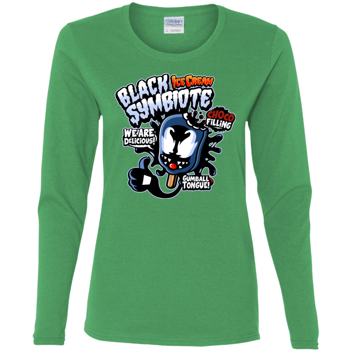 T-Shirts Irish Green / S Black Symbiote Ice Cream Women's Long Sleeve T-Shirt
