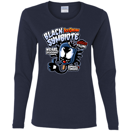 T-Shirts Navy / S Black Symbiote Ice Cream Women's Long Sleeve T-Shirt