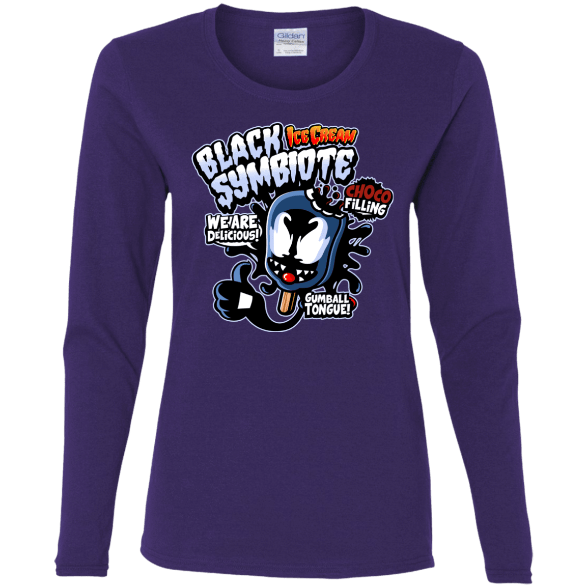 T-Shirts Purple / S Black Symbiote Ice Cream Women's Long Sleeve T-Shirt