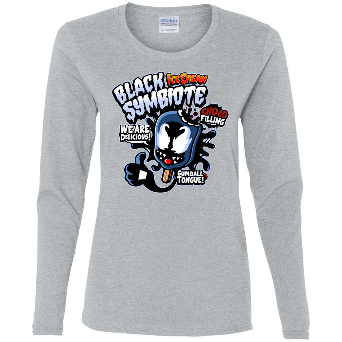 T-Shirts Sport Grey / S Black Symbiote Ice Cream Women's Long Sleeve T-Shirt