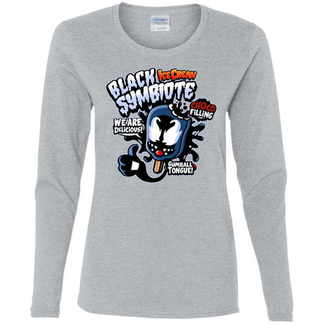 T-Shirts Sport Grey / S Black Symbiote Ice Cream Women's Long Sleeve T-Shirt
