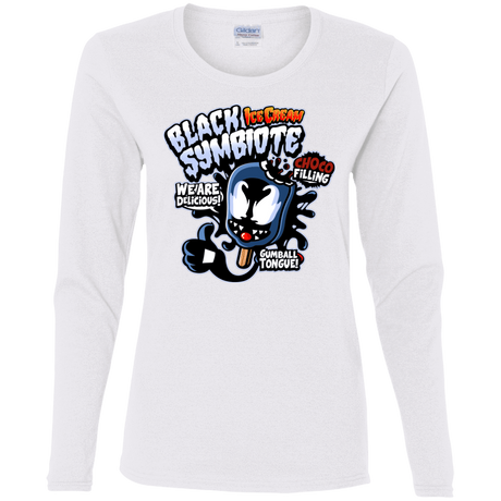 T-Shirts White / S Black Symbiote Ice Cream Women's Long Sleeve T-Shirt