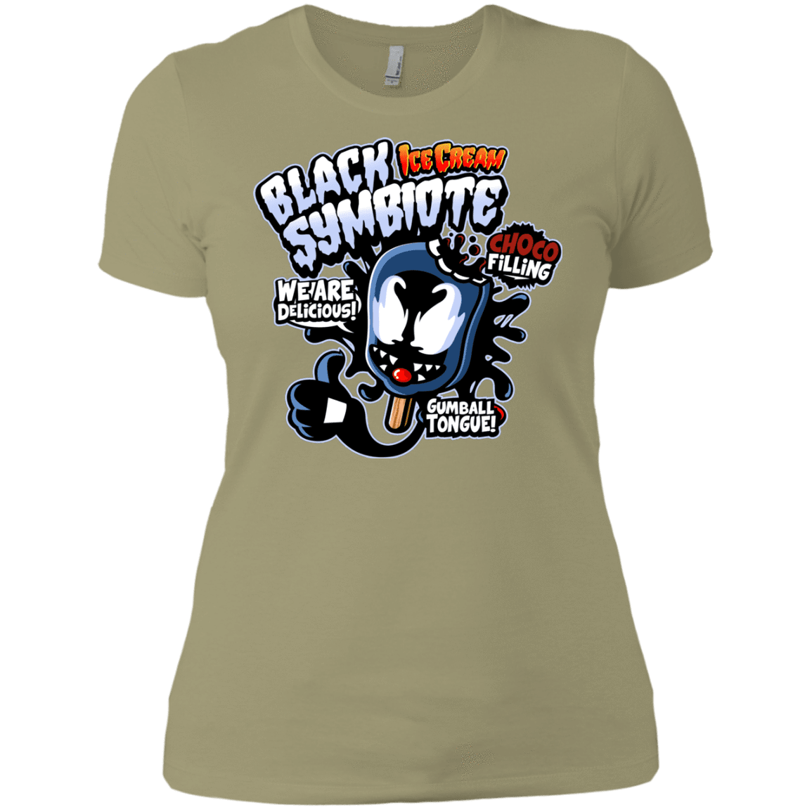 T-Shirts Light Olive / X-Small Black Symbiote Ice Cream Women's Premium T-Shirt