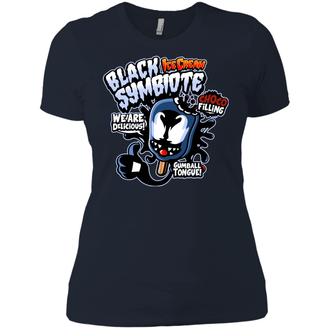 T-Shirts Midnight Navy / X-Small Black Symbiote Ice Cream Women's Premium T-Shirt