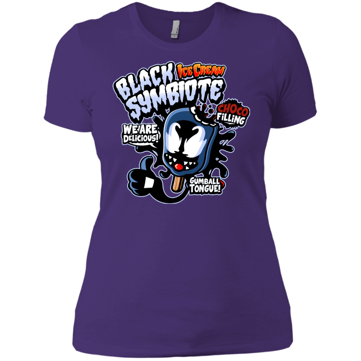 T-Shirts Purple Rush/ / X-Small Black Symbiote Ice Cream Women's Premium T-Shirt