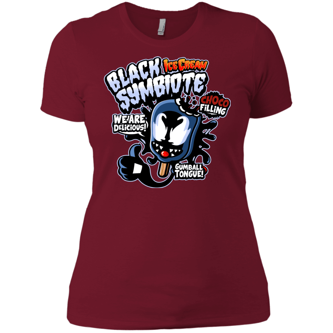 T-Shirts Scarlet / X-Small Black Symbiote Ice Cream Women's Premium T-Shirt