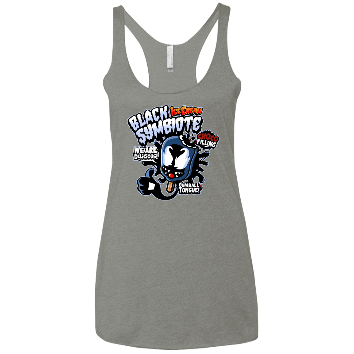 T-Shirts Venetian Grey / X-Small Black Symbiote Ice Cream Women's Triblend Racerback Tank