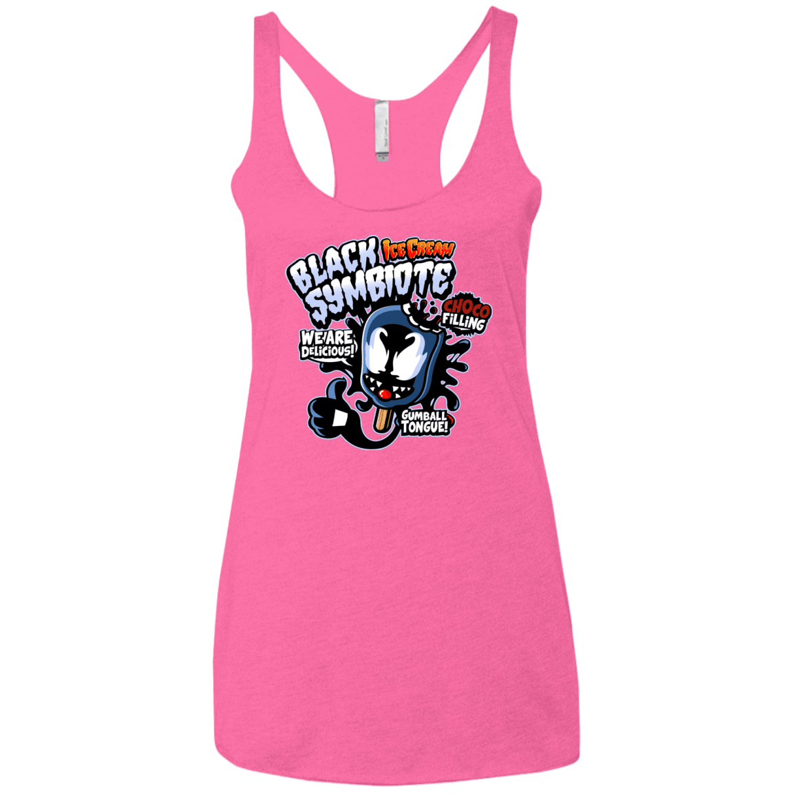T-Shirts Vintage Pink / X-Small Black Symbiote Ice Cream Women's Triblend Racerback Tank