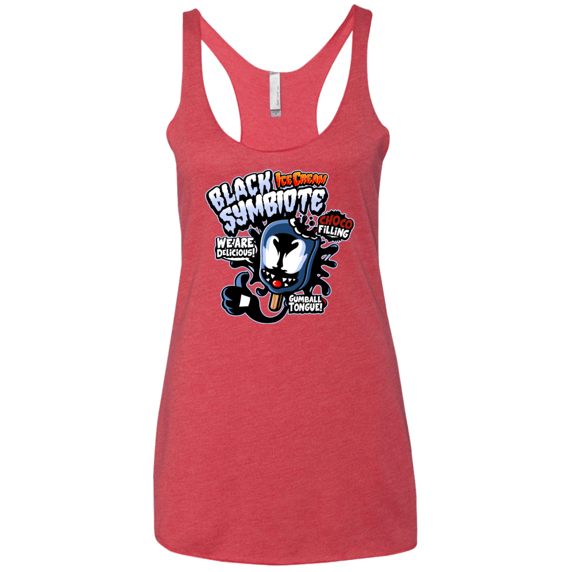 T-Shirts Vintage Red / X-Small Black Symbiote Ice Cream Women's Triblend Racerback Tank
