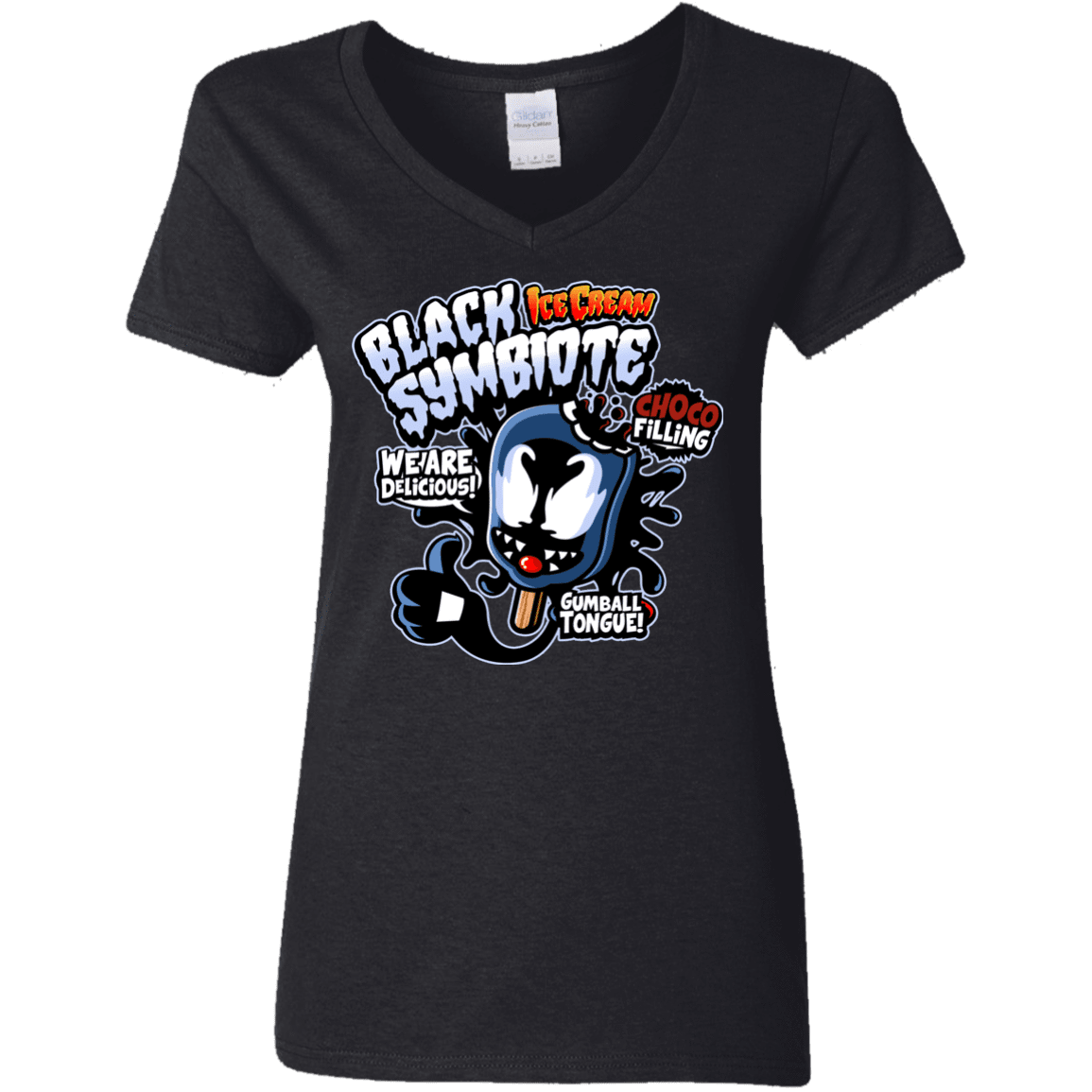 T-Shirts Black / S Black Symbiote Ice Cream Women's V-Neck T-Shirt