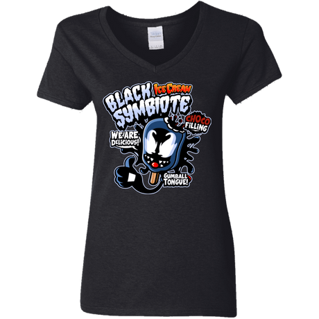 T-Shirts Black / S Black Symbiote Ice Cream Women's V-Neck T-Shirt