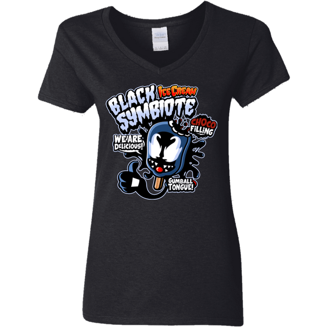 T-Shirts Black / S Black Symbiote Ice Cream Women's V-Neck T-Shirt