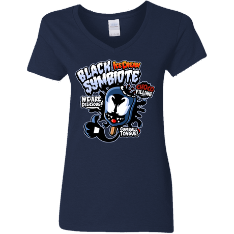 T-Shirts Navy / S Black Symbiote Ice Cream Women's V-Neck T-Shirt