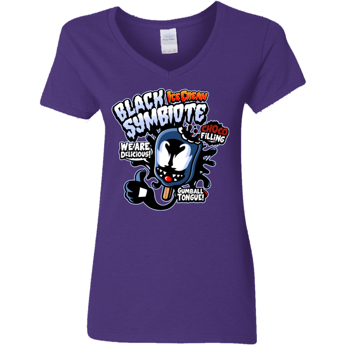 T-Shirts Purple / S Black Symbiote Ice Cream Women's V-Neck T-Shirt