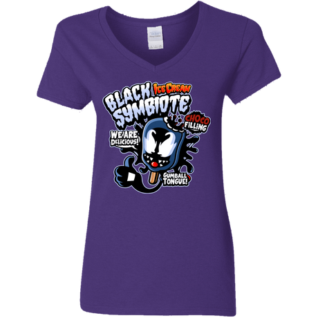 T-Shirts Purple / S Black Symbiote Ice Cream Women's V-Neck T-Shirt