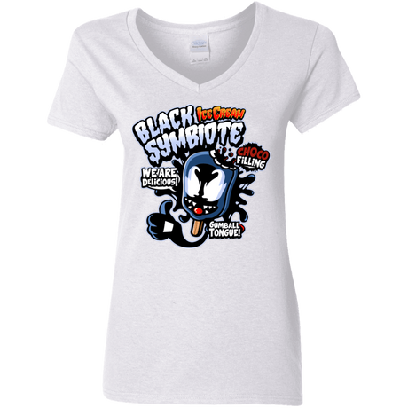 T-Shirts White / S Black Symbiote Ice Cream Women's V-Neck T-Shirt