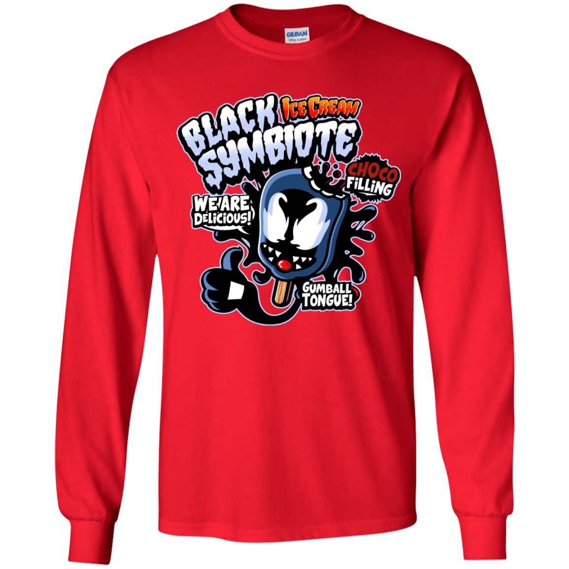 T-Shirts Red / YS Black Symbiote Ice Cream Youth Long Sleeve T-Shirt