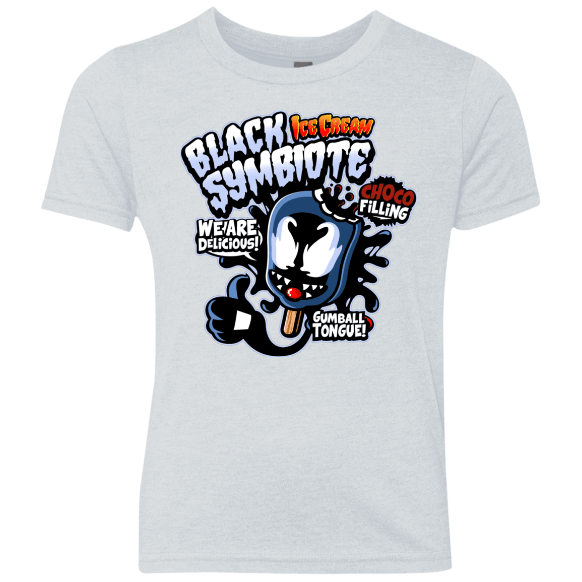 T-Shirts Heather White / YXS Black Symbiote Ice Cream Youth Triblend T-Shirt