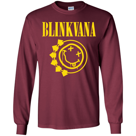 T-Shirts Maroon / YS Blinkvana Youth Long Sleeve T-Shirt
