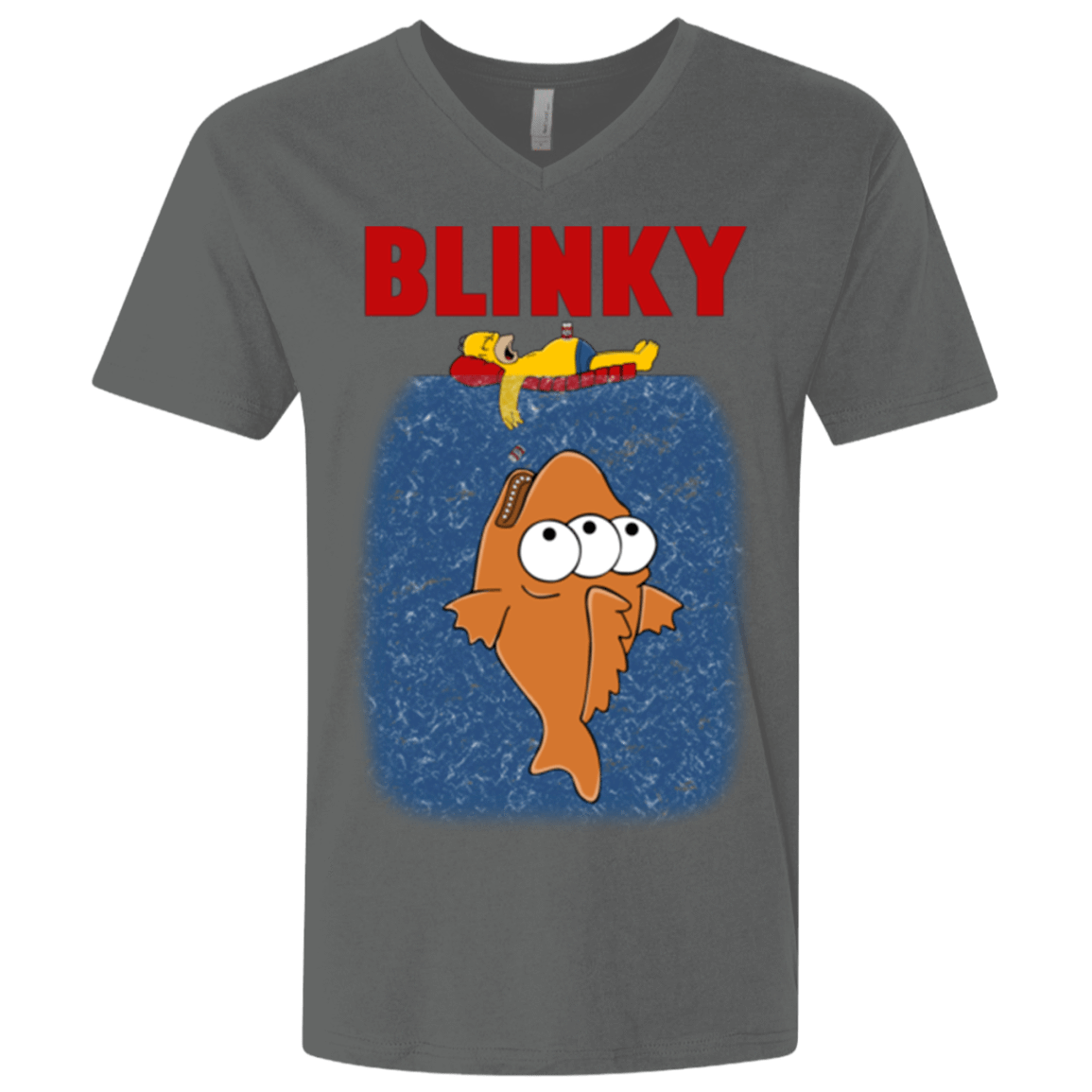 T-Shirts Heavy Metal / X-Small Blinky Jaws Men's Premium V-Neck
