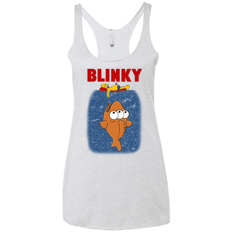 T-Shirts Heather White / X-Small Blinky Jaws Women's Triblend Racerback Tank