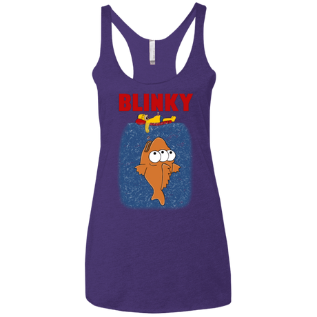 T-Shirts Purple / X-Small Blinky Jaws Women's Triblend Racerback Tank