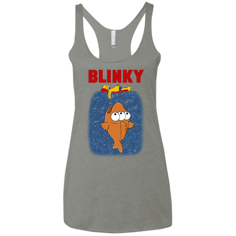 T-Shirts Venetian Grey / X-Small Blinky Jaws Women's Triblend Racerback Tank