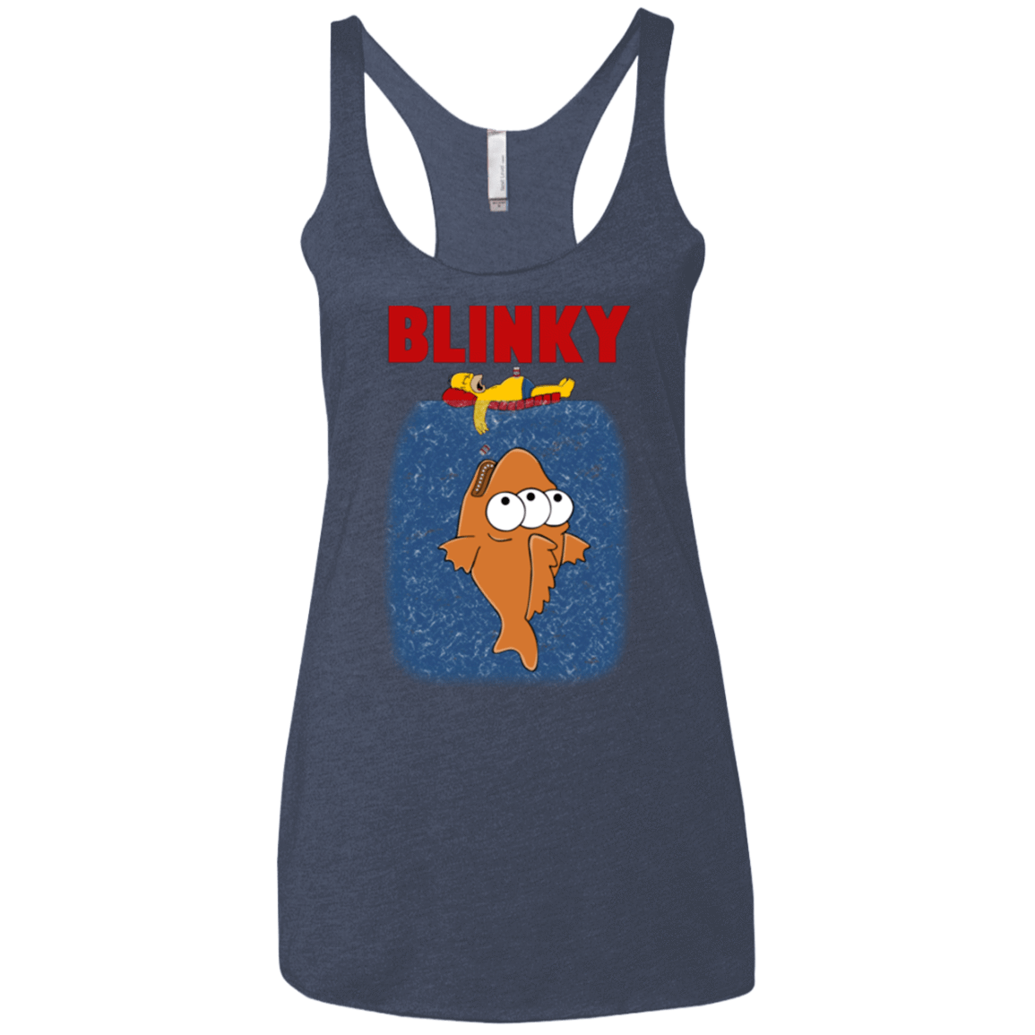 T-Shirts Vintage Navy / X-Small Blinky Jaws Women's Triblend Racerback Tank