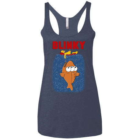 T-Shirts Vintage Navy / X-Small Blinky Jaws Women's Triblend Racerback Tank