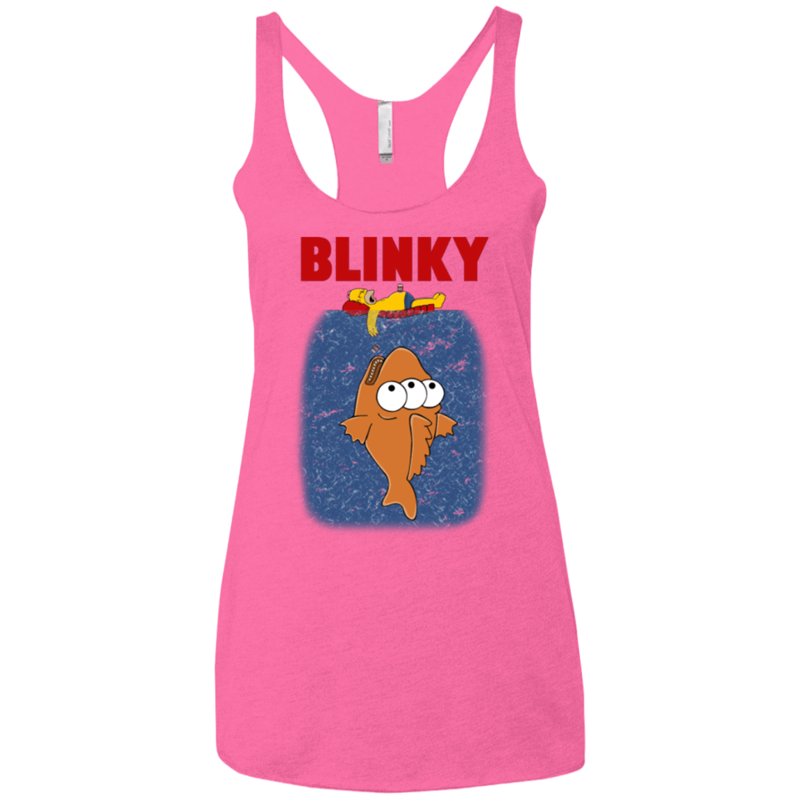 T-Shirts Vintage Pink / X-Small Blinky Jaws Women's Triblend Racerback Tank
