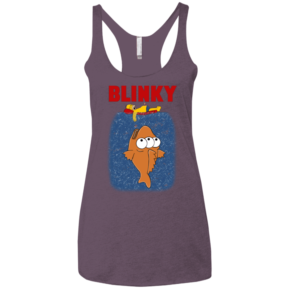 T-Shirts Vintage Purple / X-Small Blinky Jaws Women's Triblend Racerback Tank