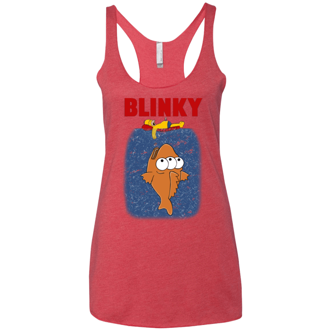 T-Shirts Vintage Red / X-Small Blinky Jaws Women's Triblend Racerback Tank