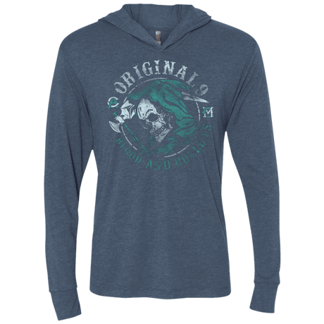 T-Shirts Indigo / X-Small Blood and Bullets Triblend Long Sleeve Hoodie Tee