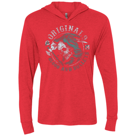 T-Shirts Vintage Red / X-Small Blood and Bullets Triblend Long Sleeve Hoodie Tee