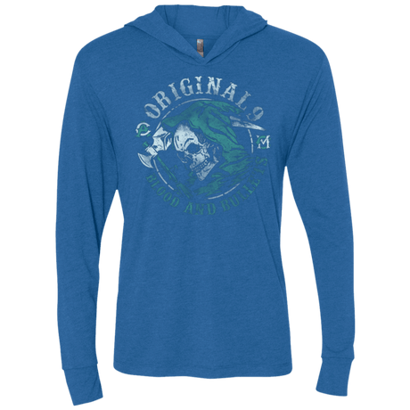 T-Shirts Vintage Royal / X-Small Blood and Bullets Triblend Long Sleeve Hoodie Tee