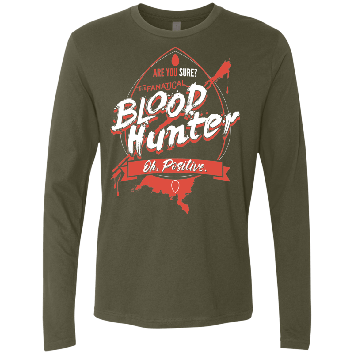 T-Shirts Military Green / S Blood Hunter Men's Premium Long Sleeve