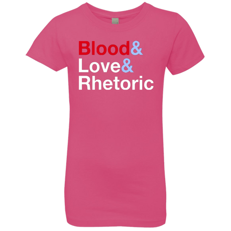 T-Shirts Hot Pink / YXS Blood Love Rhetoric Girls Premium T-Shirt